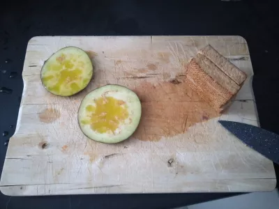 What To Do With Lavash Bread? A Quick Vegan Leftover Recipe : Slice eggplant and add olive oil, slice tofu